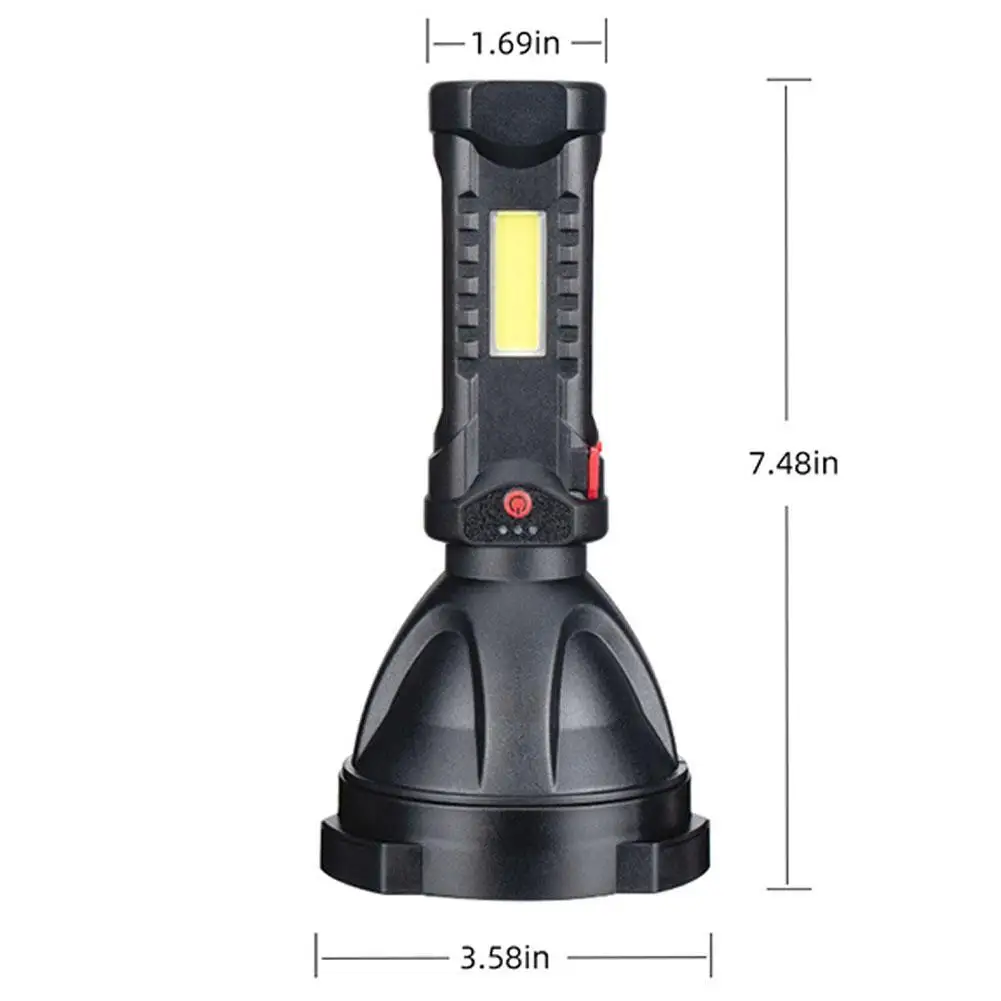 

Powerful LED Flashlight Built-in 18650 Battery USB Flashlights Waterproof Power Rechargeable Tactical Torch Shockproof Lamp J2Y3