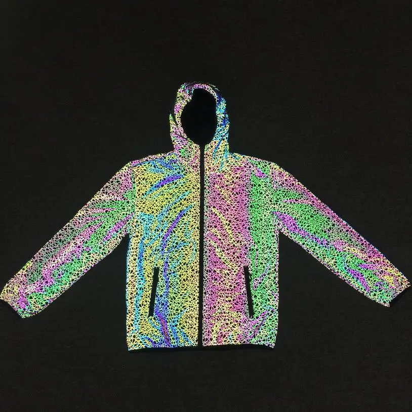 

2020 Autumn And Winter New Products BIRD'S NEST Pattern Multi-color Reflective Jacket Teenager Colorful Night Light Cool Jacket