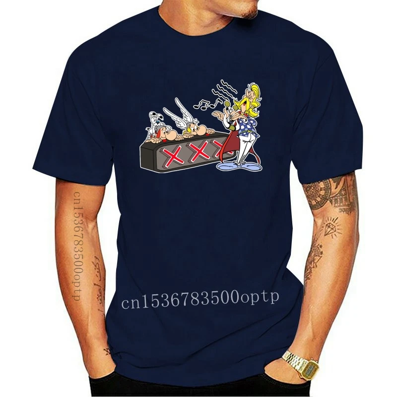 

Awesome Asterix And Obelix T-Shirt Men Crew Cotton T Shirts Cacofonix Got Talent Short Sleeve Tee Shirt Gift Idea Clothes 7848D