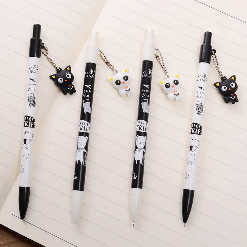 

2pcs 0.5mm Kawaii Mechanical Pencil Anime Cat Pendant Can Refill Pencil Learning Stationery Office Tools Kids Gifts