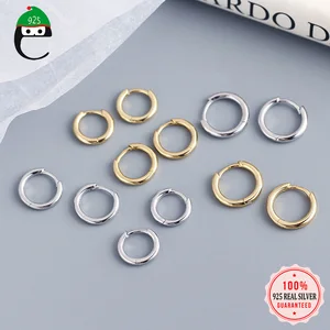 Женские серьги-кольца из серебра 925 пробы, с Шармами