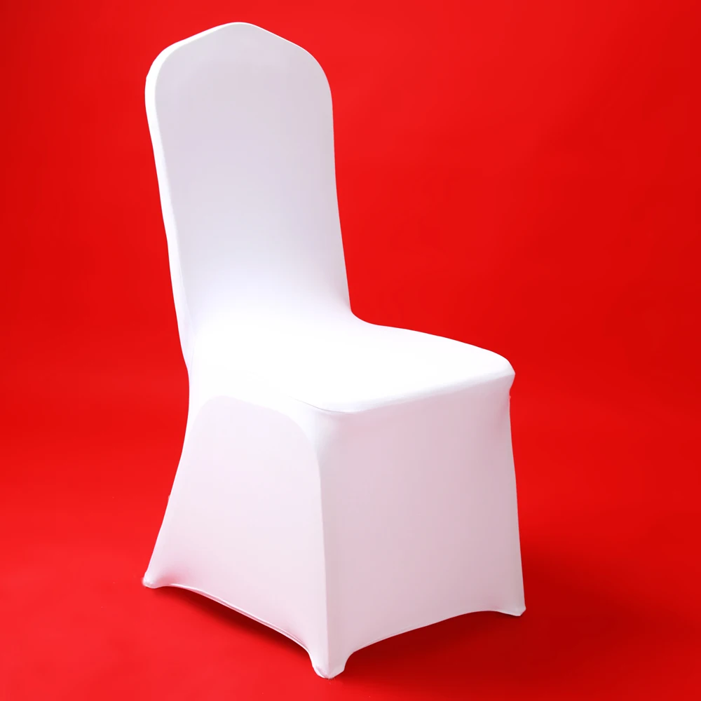 50 шт. 100 белые свадебные чехлы на стулья дешевые из спандекса и лайкры для