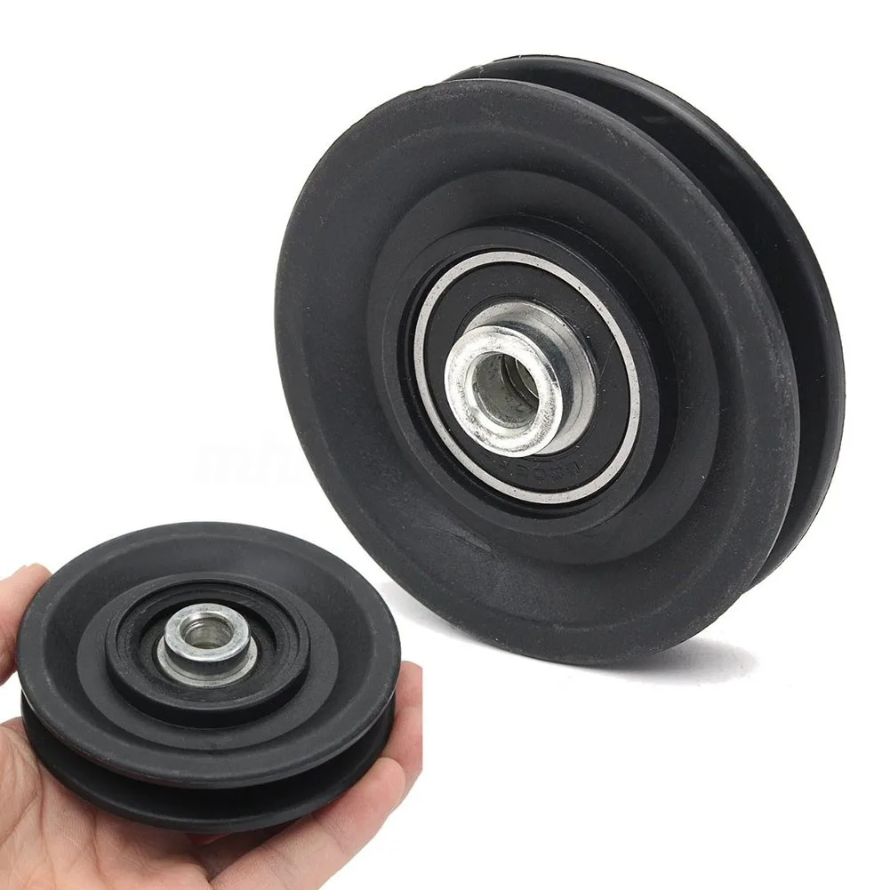 

90mm Universal 3.5Inch Nylon Bearing Fitness Pulley Wheel Cable Wearproof Gym Fitness Equipment Part Black Bearing Pulley