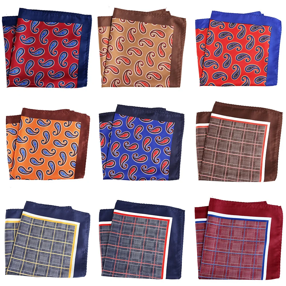 Большой платок YISHLINE 32 см унисекс мягкий тонкий Карманный с принтом пейсли и