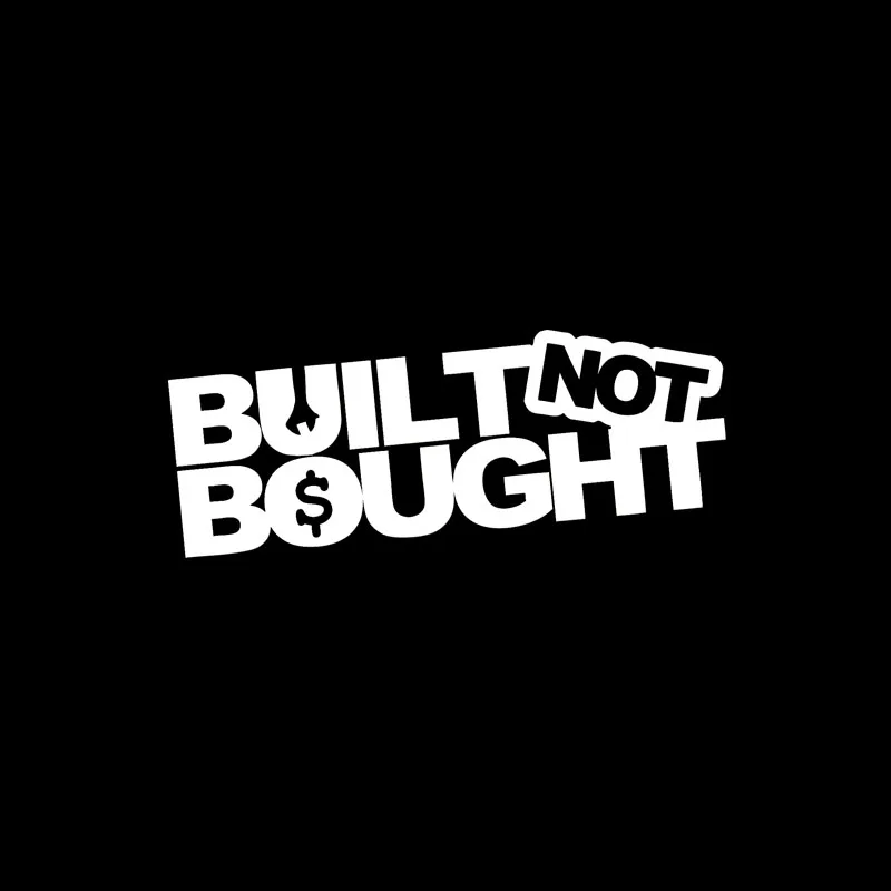 

Volkrays Fashion Car Sticker Built Not Bought Accessories Reflective Waterproof Cover Scratches PVC Decal Black/Silver,4cm*13cm