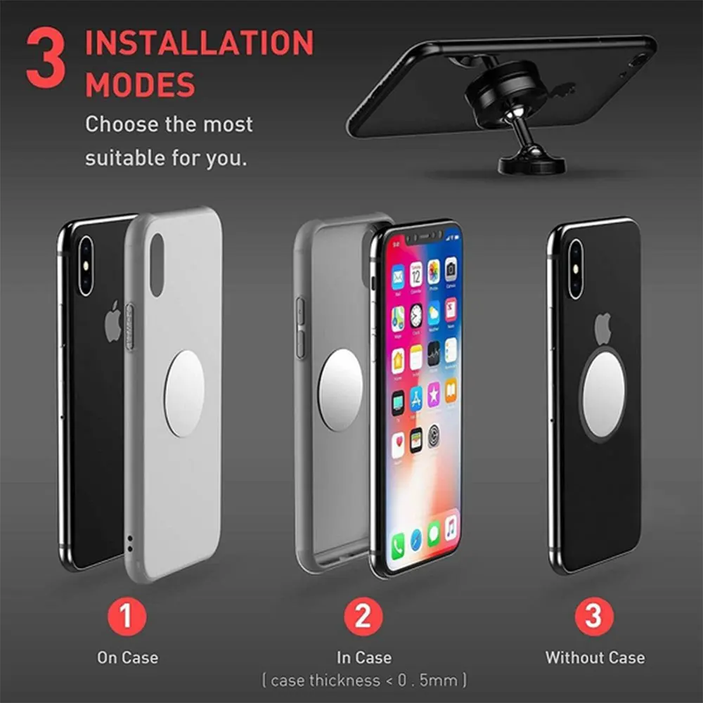 

Upgraded Dual-axis Dual-head 720 Rotating Car Phone Holder Silicone Magnetic Luminous Mobile Phone Holder Aluminium Alloy Brack