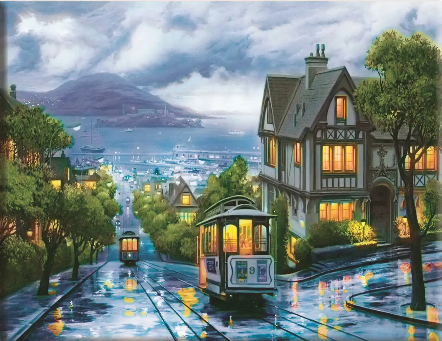 HUACAN Cross Stitch Street Scenery Needlework Sets Embroidery City Landscape Kits White Canvas DIY Home Decor 14CT 40x50cm - Цвет: CT-028