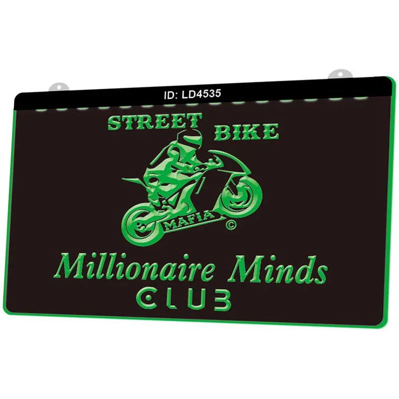 LD4535 уличный велосипед Mafia Millionaire Minds Club новый 3D гравировальный светодиодный