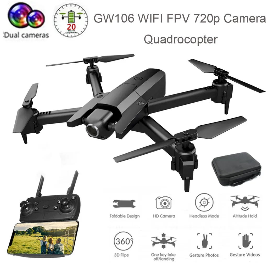 GW106 wifi FPV 720p камера без головы складной Квадрокоптер долгое время полета Дрон
