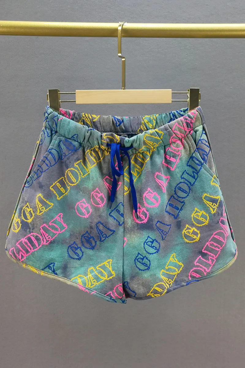 

High Waist Casual Shorts for Women 2021 Summer Elastic Waist Loose Slimming Biker Shorts Lady Printed Wide Leg Short Pants