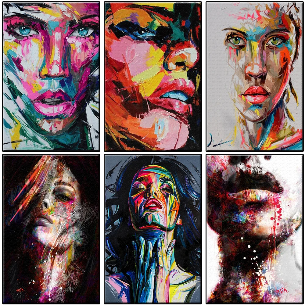 

Abstract Woman Face Graffiti Street Poster DIY 5D Diamond Painting Full Square/Round Diamond Embroidery Mosaic Cross Stitch Gift
