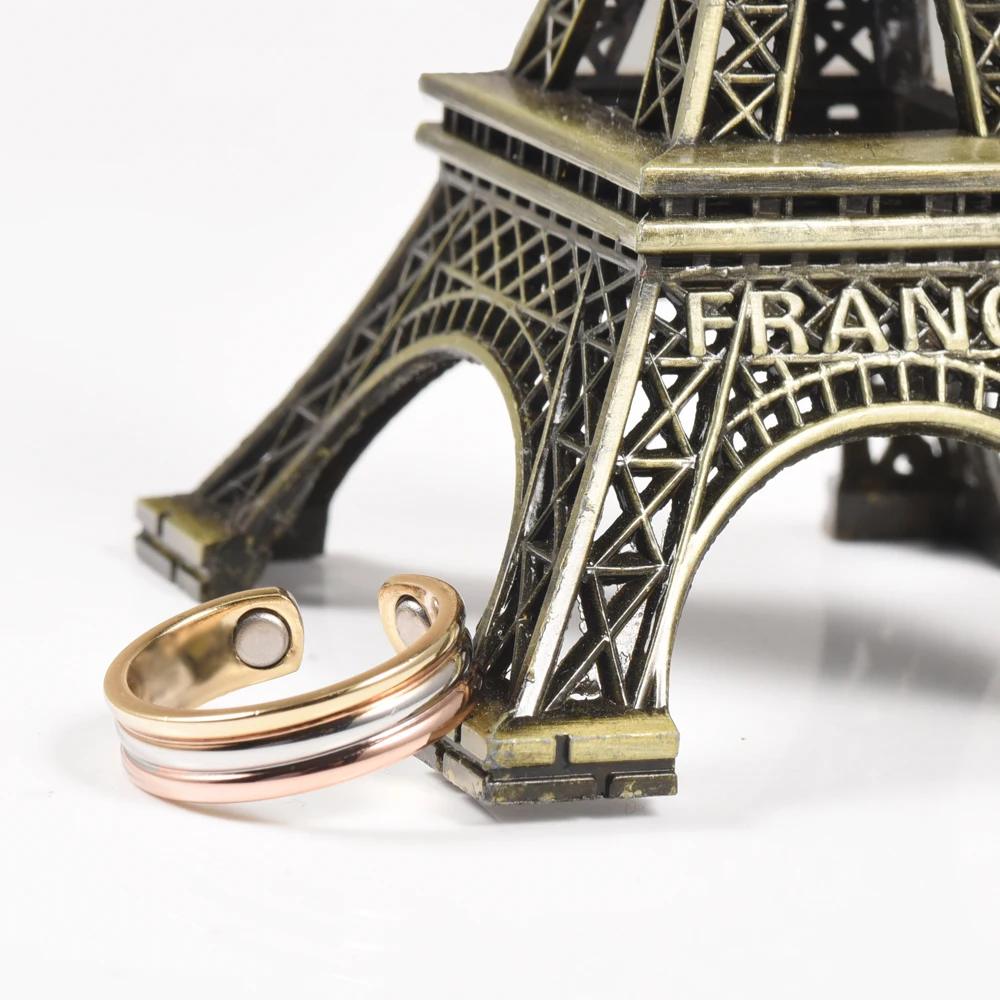 

Wollet Jewelry set Pure Copper Magnetic Bracelet Bangle Ring for Women Men Open Cuff Health Healing Energy