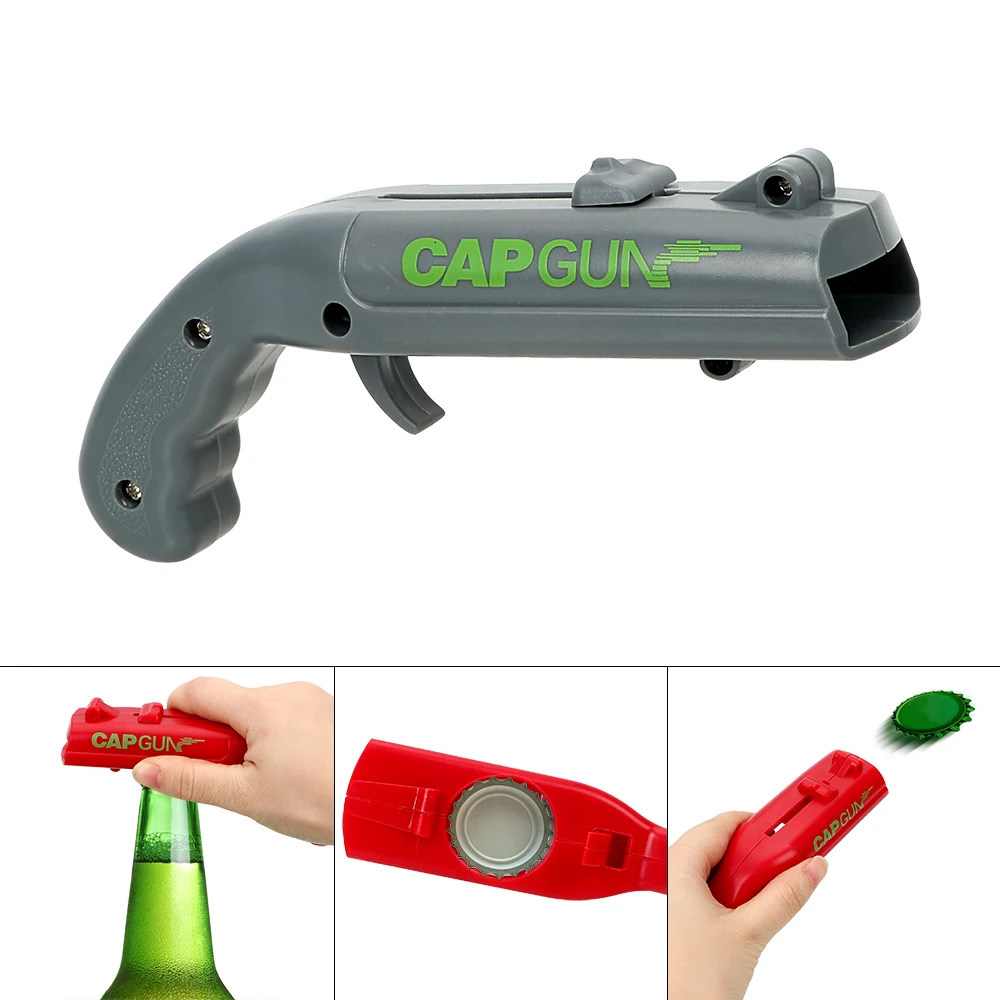 Gun shape Drink Opening Shooter Beer Bottle Opener Spring Cap Catapult Launcher Bar Tool Can Openers Creative | Дом и сад