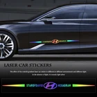 Автомобильный Стайлинг, лазерная наклейка, персонализированная красочная Светоотражающая наклейка для Hyundai Accent Elantra Tucson Santafe Veloster Genesis