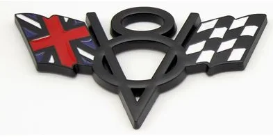 

3D Metal black Car V8 Vintage Logo UK Flag Trunk Emblem Badge Decals Sticker