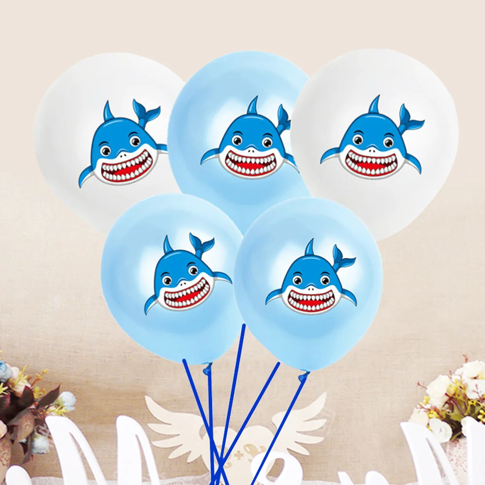 

20pcs 12inch Shark Latex Balloon Decoration Party Supplies for Birthday Baby Shower Pool Party Under The Sea Theme Party (10 Whi