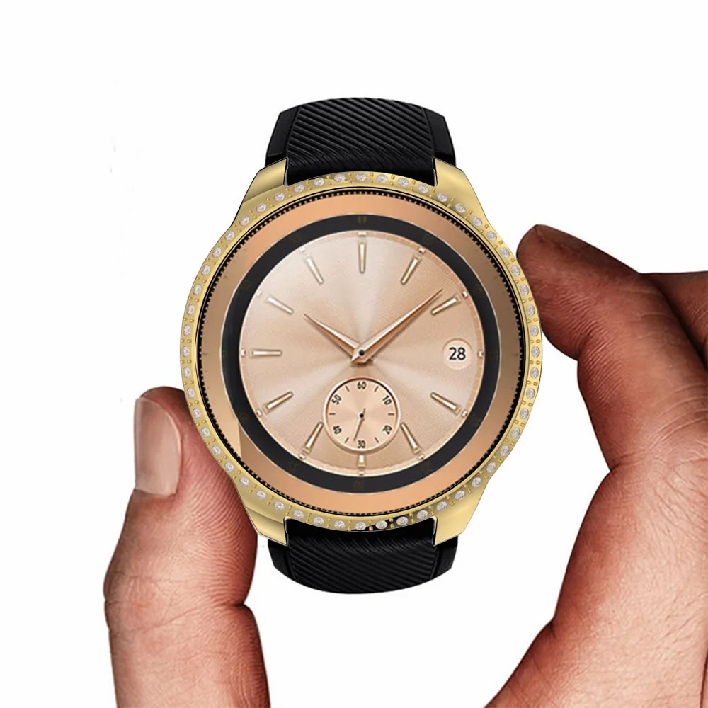 Чехол со стразами для samsung Galaxy Watch, 46 мм, 42 мм, бампер, аксессуары для умных часов, защитный корпус из поликарбоната, защитная рамка