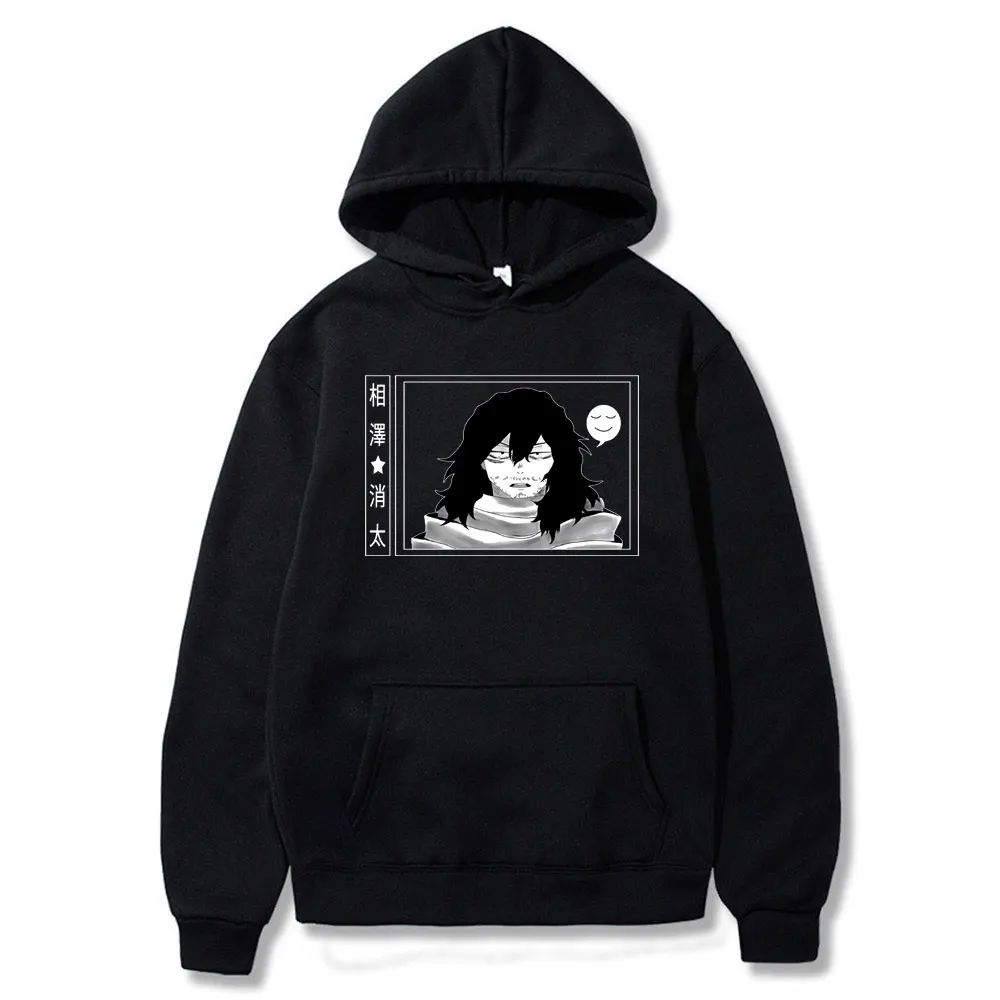 

Japanese Anime My Hero Academia Hoodie Aizawa Shouta Print Hoodies Sweatshirt Male Harajuku Style Hooded Sweatshirt Women Tops