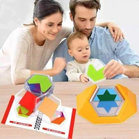 montessori wooden toy colors shapes double sided matching game logical reasoning training educational toy for baby kid 3d puzzle