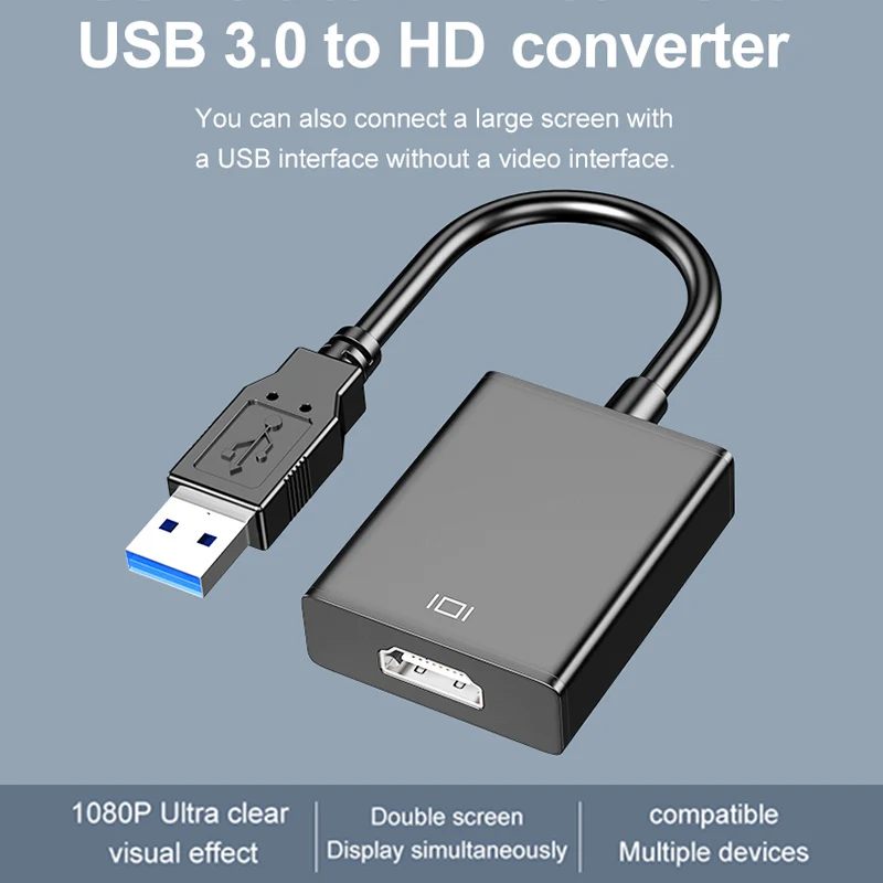 1080P HD видео аудио конвертер USB 3 0 в HDMI-совместимый адаптер для Windows XP/10/8.1/8/7 не
