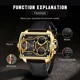 2022 FOXBOX Men Watches Top Brand Luxury Hollow Square Sport Watch For Men Fashion Leather Belt Quartz WristWatch Reloj Hombre Other Image