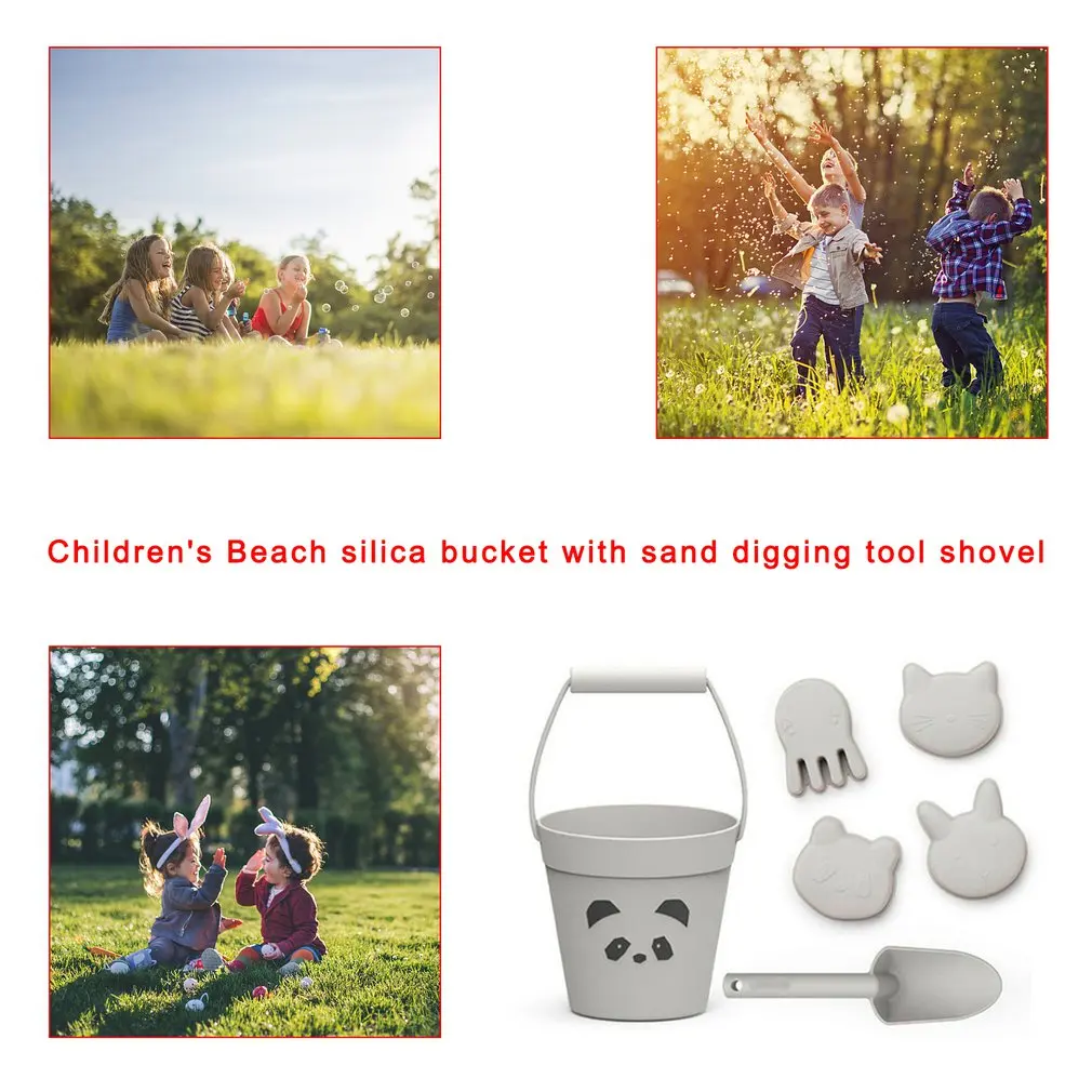 

6pcs Silicone Children Beach Toys Kit Kids Summer Digging Sand Tool With Shovel Molds Water Game Play Outdoor Toy Set