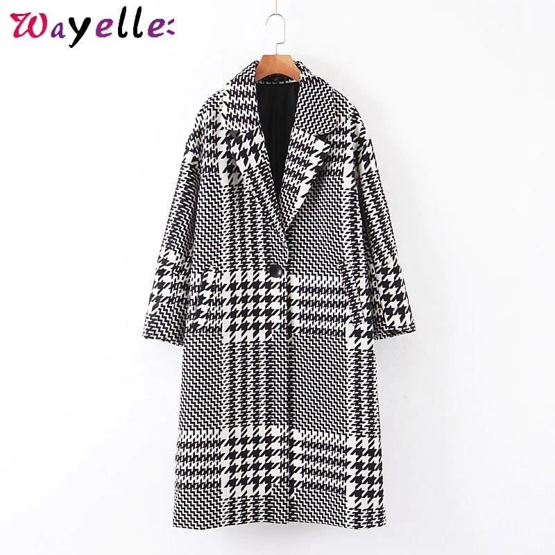 Клетчатое длинное пальто женские зимние куртки гусиная лапка плотное Свободное