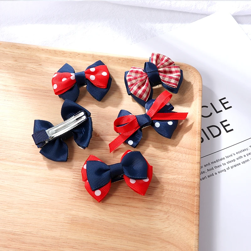 

5pcs/set Hairpin Girl Color Printing Bow Hairpin Girl Hair accessories Baby Color Bow Hair accessories Children Hair clips