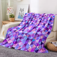 simple lattice blanket geometric printing flannel blanket travel off road sleeping blanket sofa bed sofa throwing bedspread