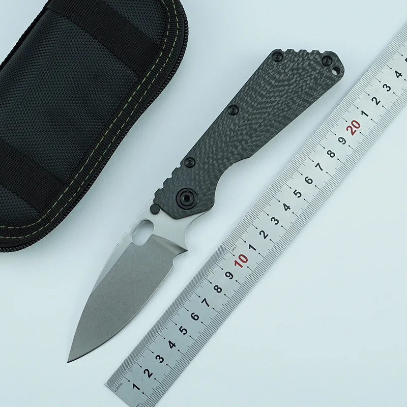 

LEMIFSHE SMF Folding Knife D2 Blade Titanium/Carbon Fiber Handle Outdoor Camping Survival Kitchen Fruit Knife EDC Utility Knife