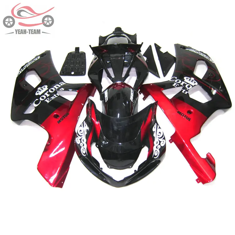 Послепродажные Обтекатели для Suzuki GSX R1000 2000 2001 2002 K2 красный Корона ABS пластик