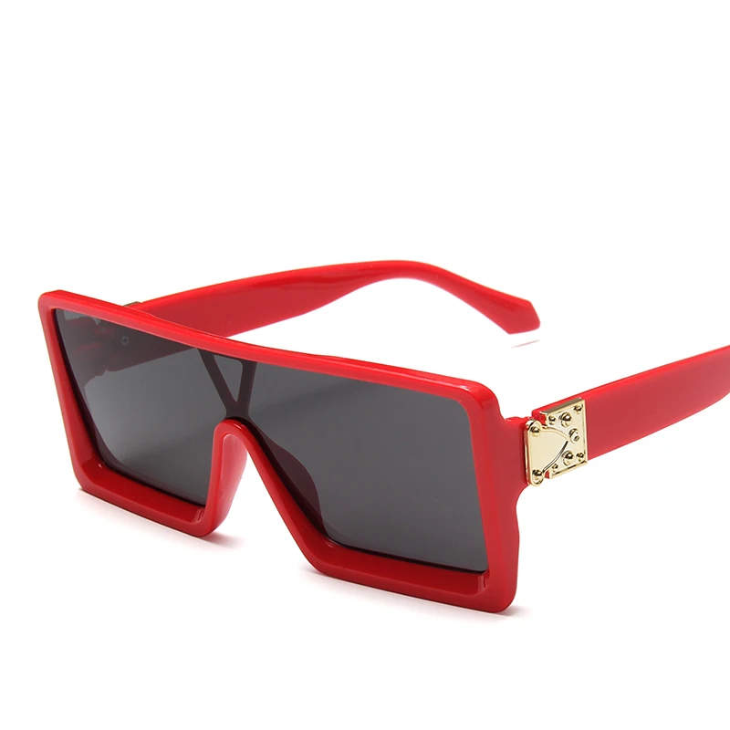 2020 Oversized Square Sunglasses Women Fashion Flat Top colorful Clear Lens Sun Glasses Vintage Men Gafas de sol Shades | Аксессуары для