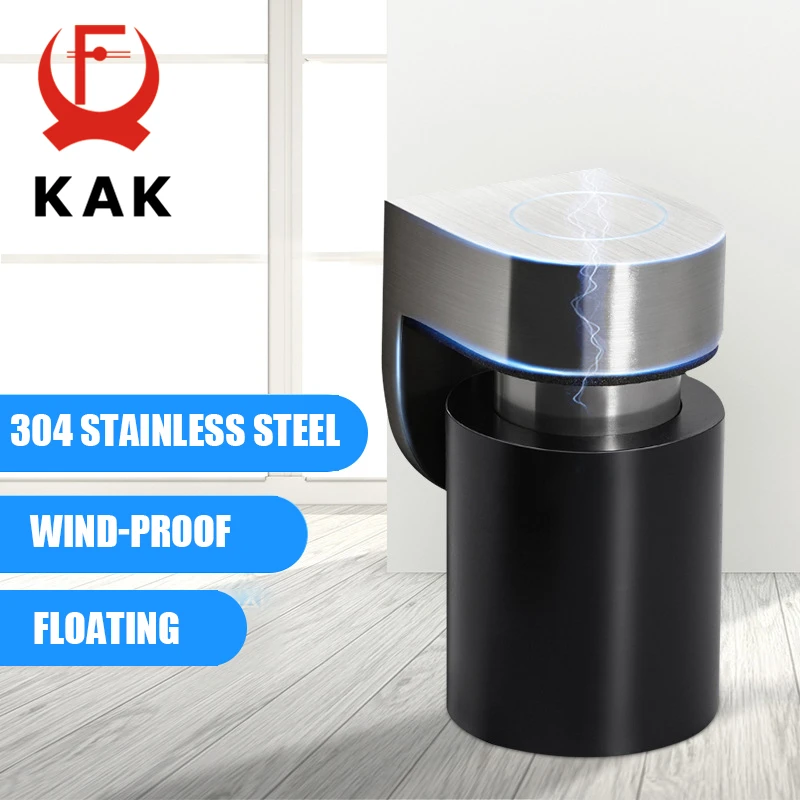 

KAK Magnetic Door Stopper Door Retainer Cylindrical Floating 304 Solid Stainless Steel Heavy Door Stop Door Furniture Hardware