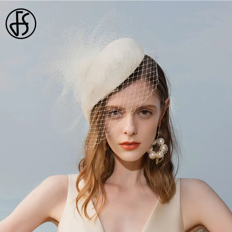 Шляпка-таблетка Женская FS элегантная винтажная шляпка-таблетка с вуалью в стиле
