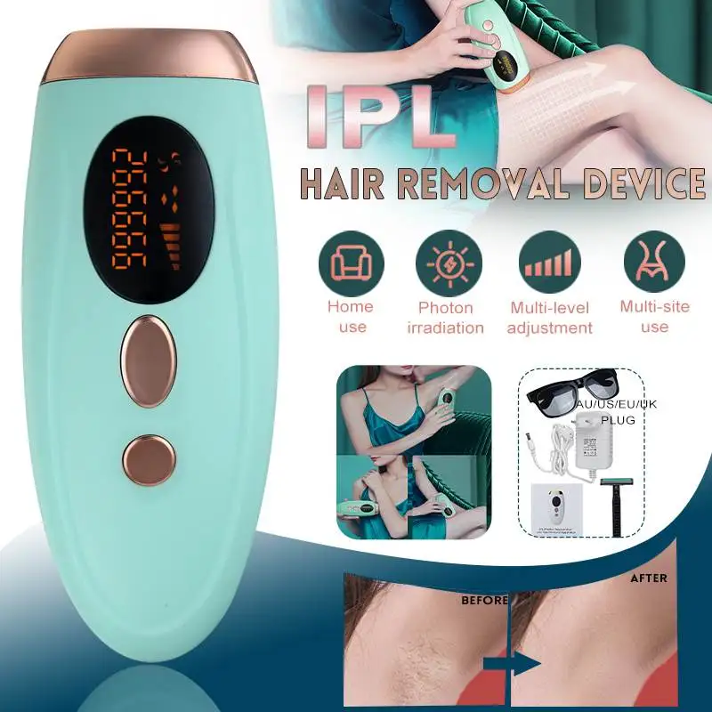 

999999 Flashes Electric IPL Permanent Painless Epilator LED Display Women and Men Hair Remover Device, with Glasses