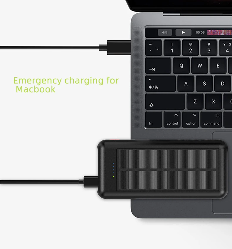 Солнечное зарядное устройство 24000 мАч 3 USB Внешнее зарядное устройство банк питания для Xiaomi IPhone X Портативный внешний аккумулятор PD Быстрая зарядка