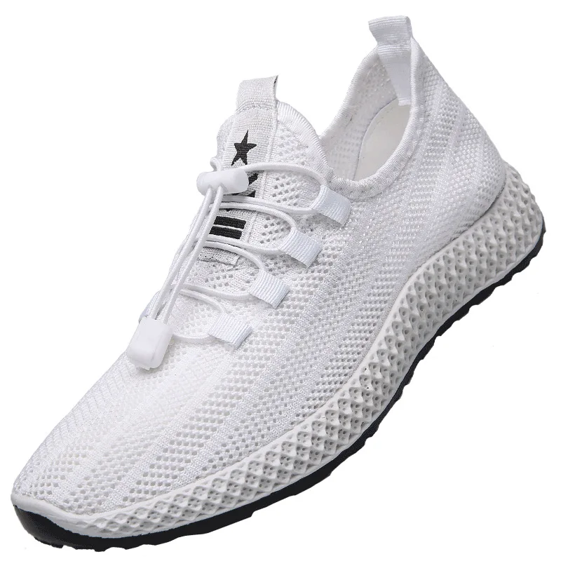 

2021 New Mesh Men Casual Shoes Lace-up Men Shoes Lightweight Comfortable Breathable Walking Sneakers Rubber Soft Bottom Non Slip