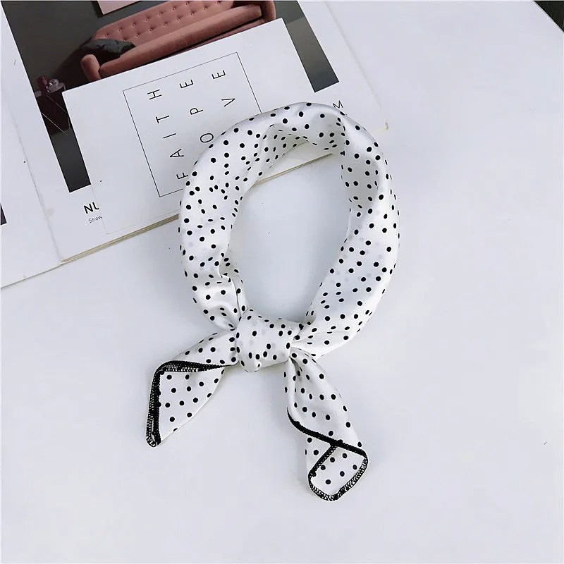 

Elegant Floral Silk Square Scarf Hair Tie Band Small Women Neckerchief Head Neck Feel Satin Ladies Headband