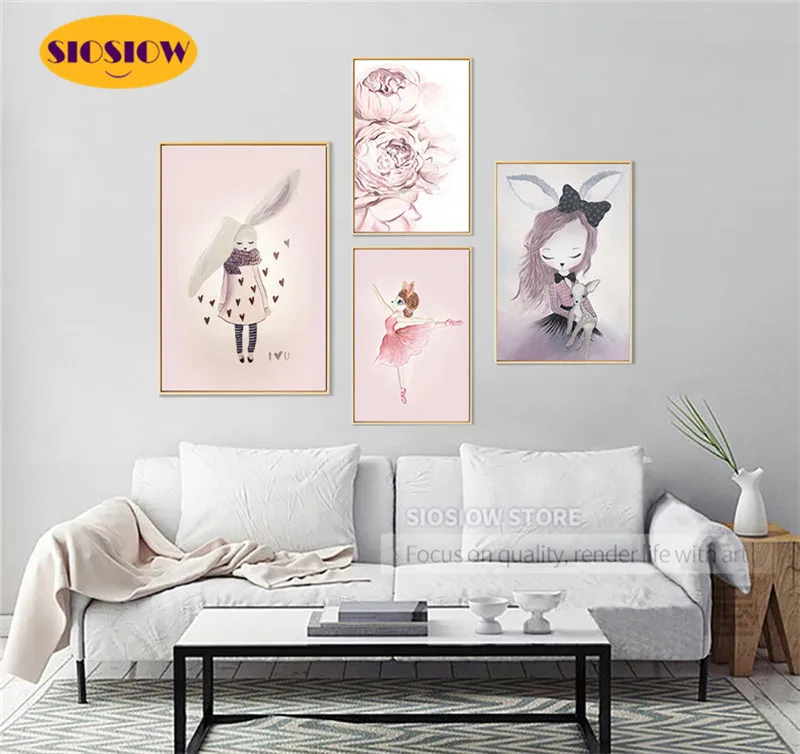 Алмазная 5D картина сделай сам с розовым мультяшным рисунком полноразмерная