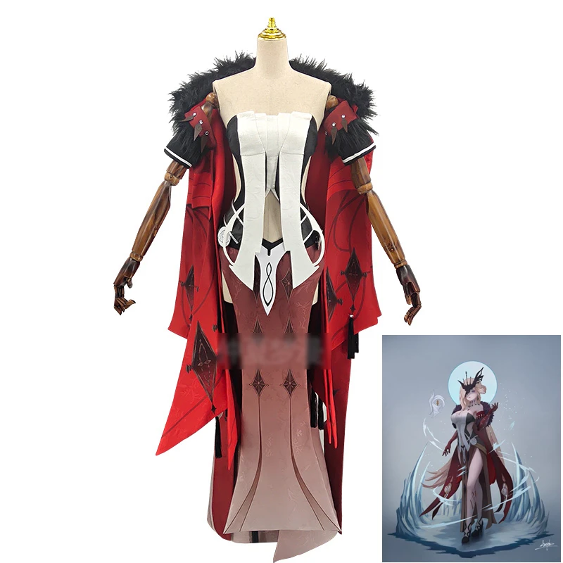 

Genshin Cosplay Impact Costumes La Signora Executive Queen Halloween Cape Anime Project Props Dress Women Gloves Accessories Set