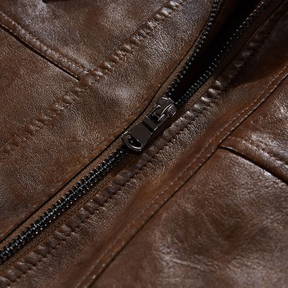 Новая мужская верхняя одежда из искусственной кожи с капюшоном мотоциклетное