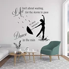 Dance In The Rain Наклейка на стену вдохновляющая Цитата Наклейка на стену домашний декор для гостиной девушки Оформление интерьера в спальне