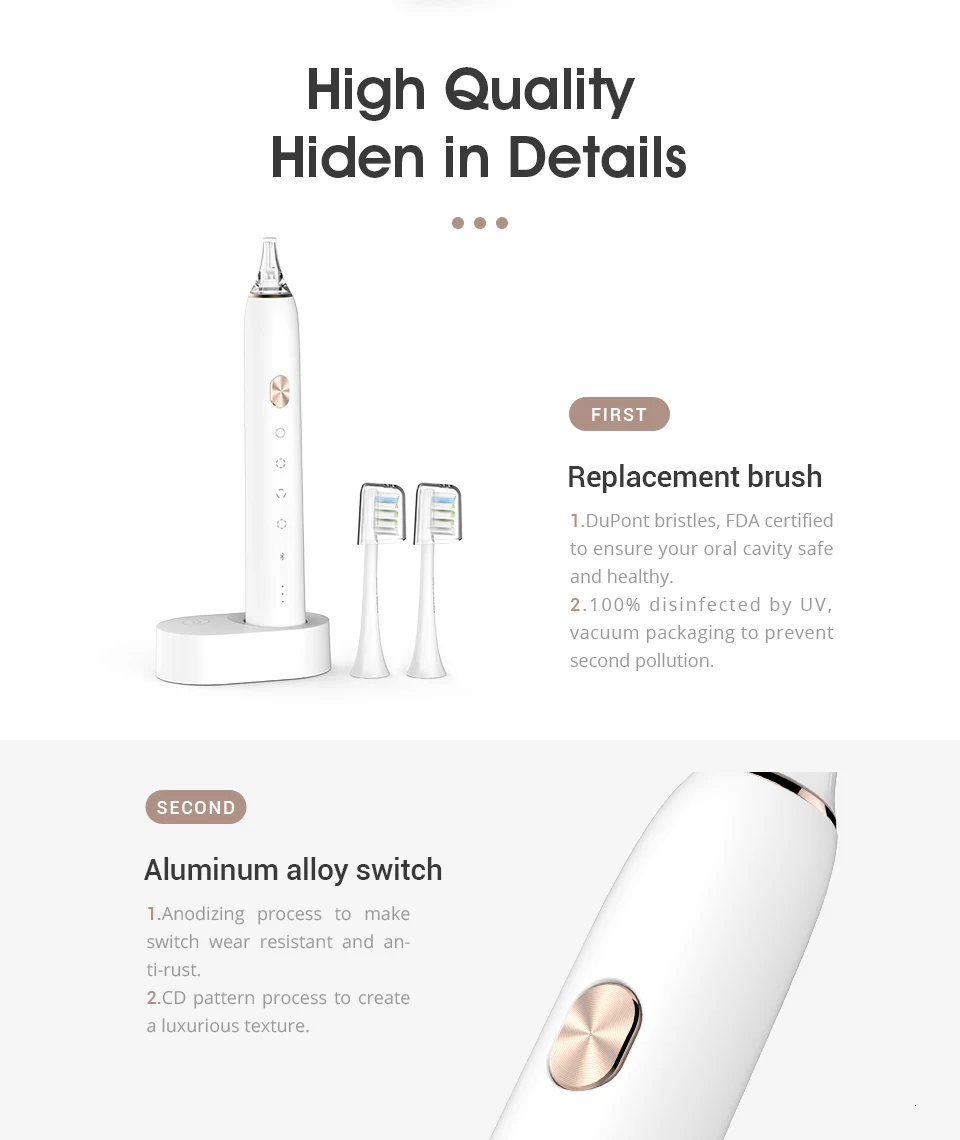 Soocas X3 USB Беспроводная зарядка электрическая зубная щетка xiaomi soocare sonic зубная щетка 4 режима очистки для взрослых ультра звуковая зубная щетка приложение