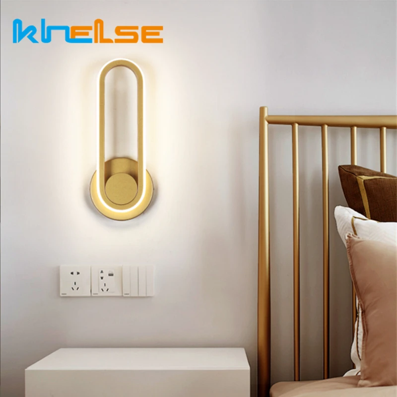 

Golden New Design 330 Rotation Led Wall Lamp Indoor 12W 110V 220V Bedroom Wall Light Fixture Nordic Sconce Light for Living Room