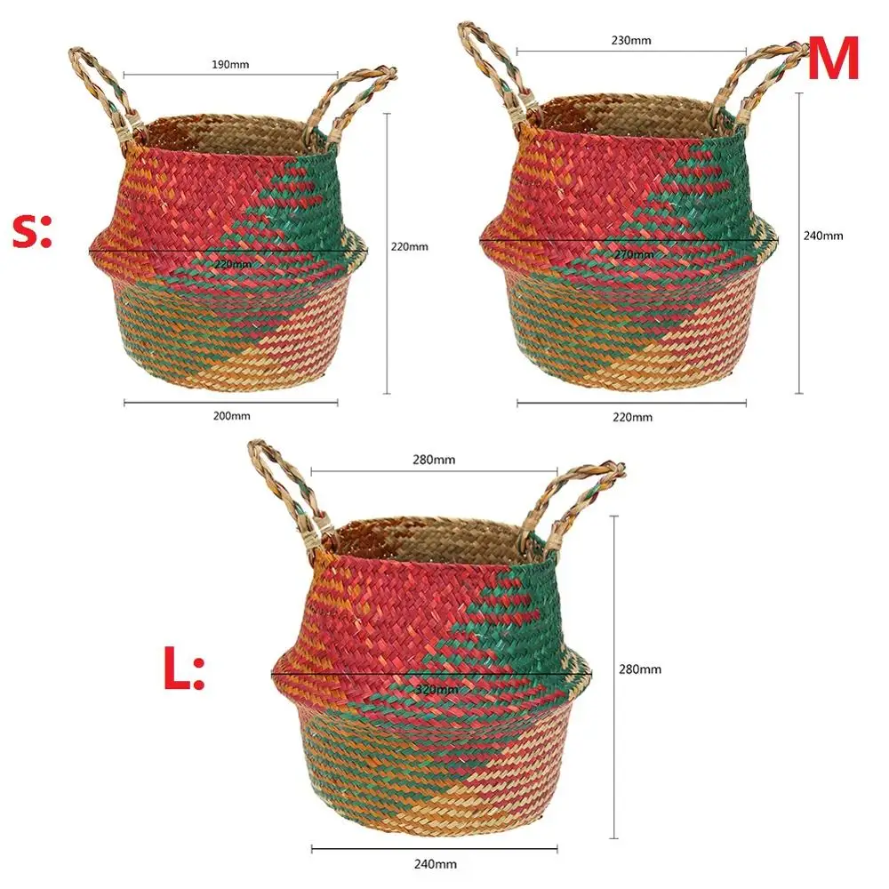 Складная корзина для хранения бамбуковый цветочный горшок посадки складная