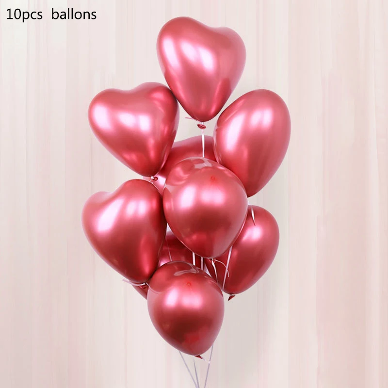 10pcs 12inch 10 шт. металлический латексный блестящий шар золотой шар для дня рождения, вечеринки, свадьбы, украшения для детского душа, вечерние украшения - Цвет: 10pcs 12inch