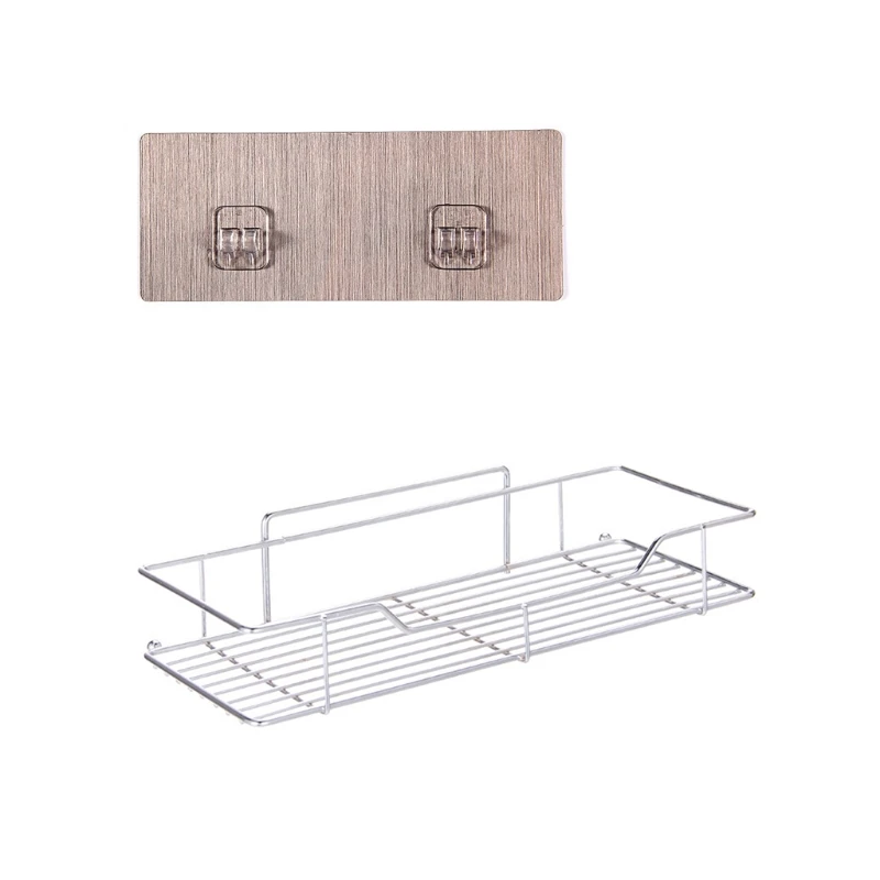 

Stainless Steel Shower Organizer Wall Mounted Storage Rack Basket Bathroom Shelf N0HB