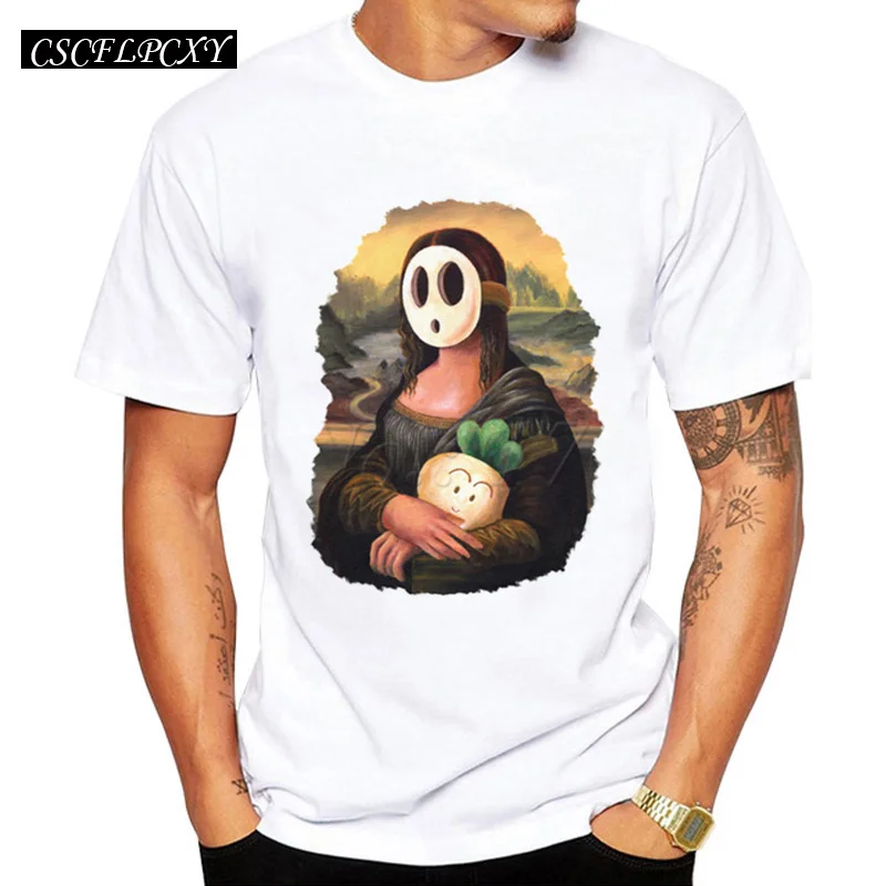 2017 Summer Men t shirt Fashion Funny Mona Shyguy Design t-shirt Short Sleeve Hipster Tees Cool Tops | Мужская одежда