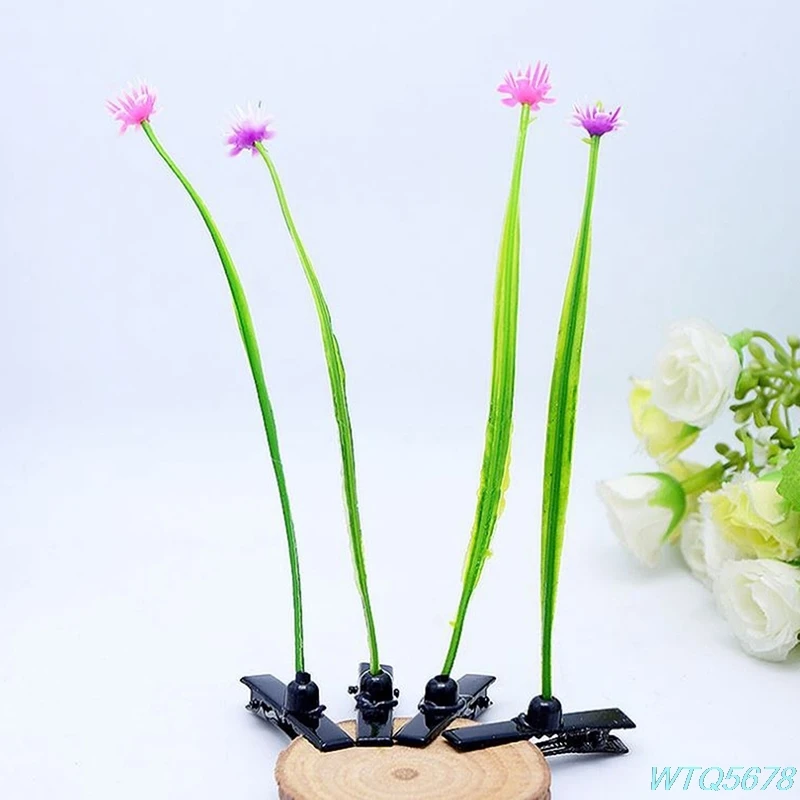 

10Pcs/Lot New Cute Grass Hair Clip Barrtttes Girls Accessories Flower Mushroom Bean Hairclips Women Children Plants Hairpins