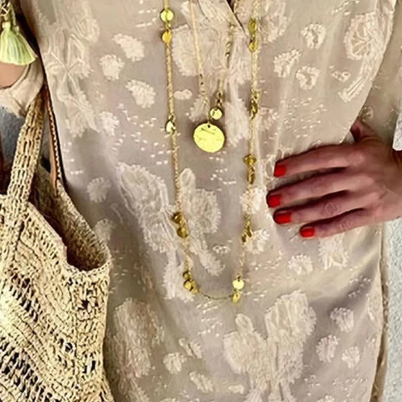 

2021 Elegant Fashion Women Dress V Neck Floral Print Loose Long Sleeve Long Dresses Spring Summer Vacation Casual Party Dress